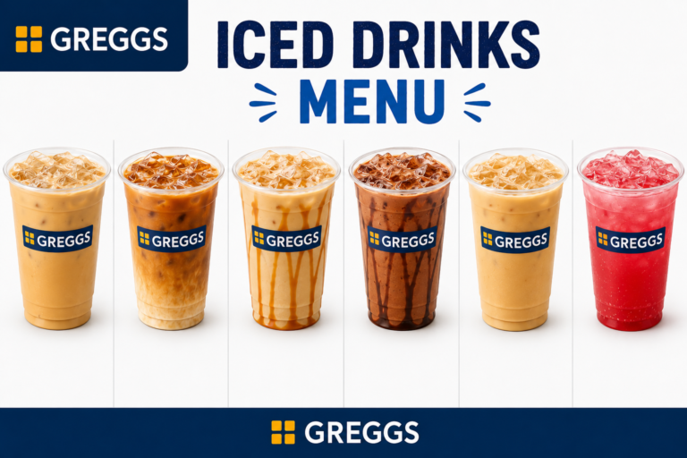 greggs iced drinks menu